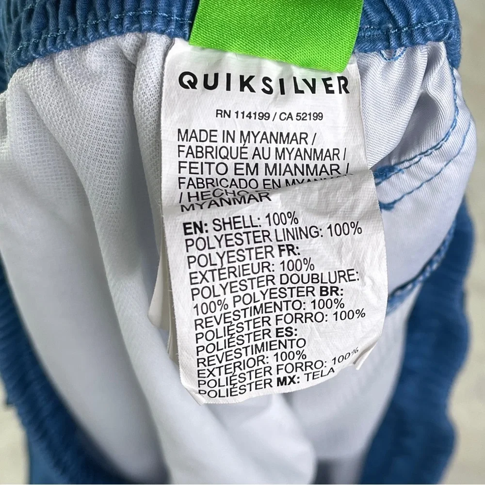 Quiksilver WordBlock Blue Pink Ombre Swim Shorts Size Large